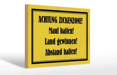 Produktbild von Holzschild Hinweis 30x20cm Achtung Zickenzone Schild