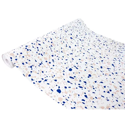 Produktbild von Klebefolie Möbel 67x200 cm - Terrazzo Blau - Möbelfolie selbstklebend in Deko-Stil - Folie für Möbel zur schnellen Renovierung von Türen und Schränken - Möbelfolie dekorativ und pflegeleicht