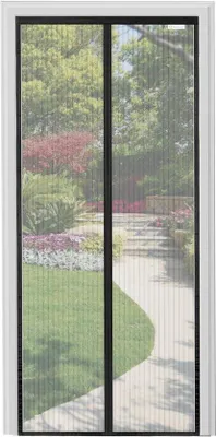Produktbild von Famanu Fliegengitter Magnetisch - 100 x 200 cm, Insektenschutz für Balkontüren, Schwarz