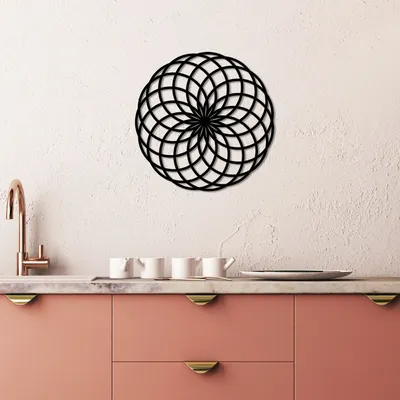 Obrázok produktu pre Wallity, Daisy - S, Dekoratívny kovový doplnok na stenu, 100 % KOV, čierny, 35 x 35 cm