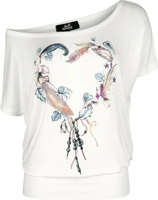 Produktbild von Full Volume by EMP Damen Weißes T-Shirt mit Rundhalsausschnitt und Print weiß S
