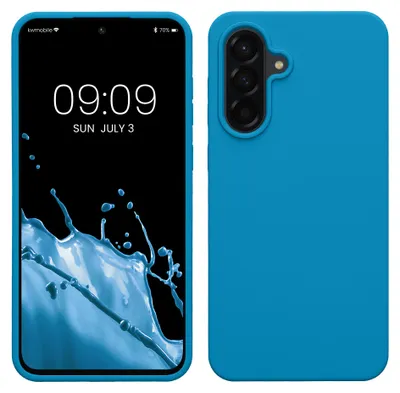 Produktbild von kwmobile Handyhülle für Samsung Galaxy A56 5G Hülle - Case Silikon - Kabelloses Laden - Schutzhülle Cover in Karibikblau