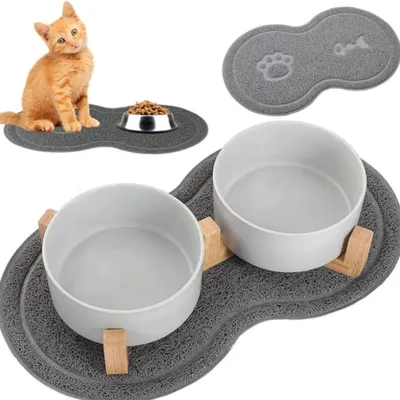 Immagine prodotto di PARENCE tappetino antiscivolo per ciotole per cani e gatti, 46x26 cm, protezione per il pavimento
