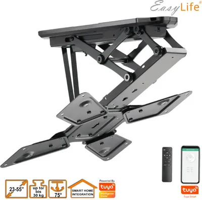 Immagine prodotto di EasyLife - Supporto da soffitto per TV Smart Home elettrico orientabile da 23 a 55 pollici, VESA fino a 400x400 (nero)
