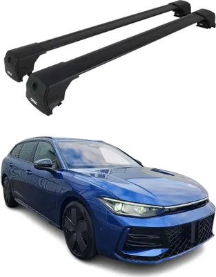 Image de Barres de toit transversales pour VW Passat B9 Break 2024-2026 Aluminium Noir 2x
