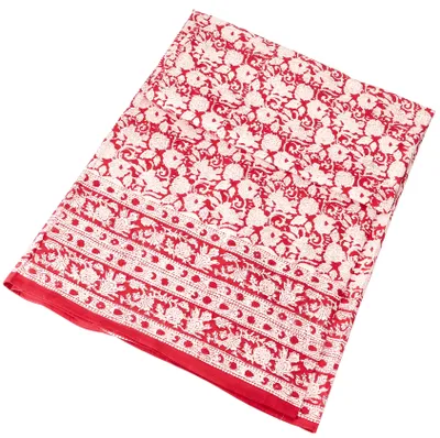 Produktbild von Blockdruck Tagesdecke, Bett & Sofaüberwurf, Handgearbeiteter Wandbehang, Wandtuch - Design 12, Rot, Baumwolle, Größe: Double 225*275 cm