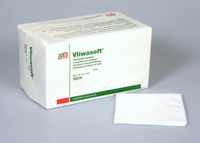 Produktbild von Vliwasoft Vlieskompressen unsteril 10x10 cm 6l. 100 St
