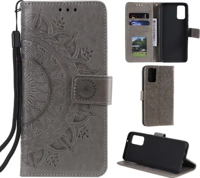 Obrázek produktu pro Pouzdro pro mobilní telefon Samsung Galaxy S20 Flipové pouzdro Ochranný kryt Mandala Grey