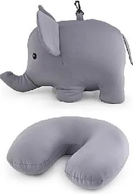 Produktbild von Zip & Flip Nackenkissen ELEFANT von Kikkerland Kuscheltier Kinder-Kissen Reise