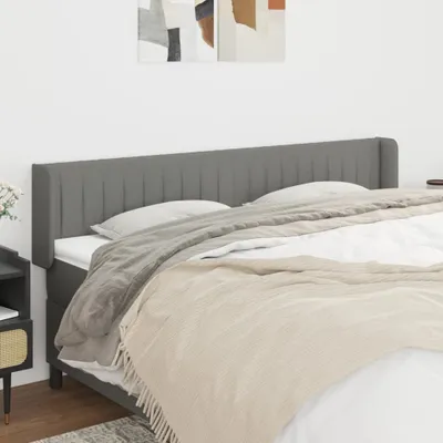 Produktbild von "Rabatt" Bettkopfteil modern - Kopfteil für Bett - mit Ohren Dunkelgrau 183x16x78/88 cm Stoff - Kopfteile CC4354