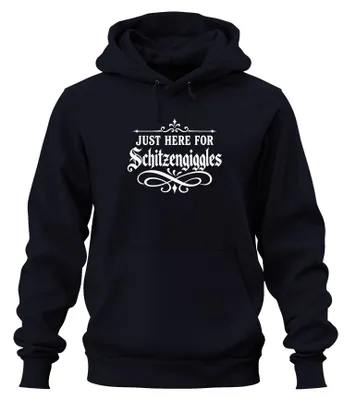 Produktbild von Just Here For Schitzengiggles Sarcastic Lustig Lederhose Hoodie Kapuzenpullover, Navy, 3XL