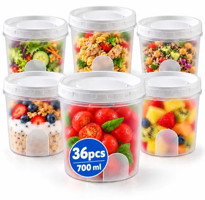Zdjęcie produktu dla Pojemnik na żywność zestaw pojemników - 36 szt. - 700 ml - Plastik z pokrywką - Szczelny