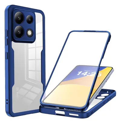 Produktbild von 360 Grad Rundum Schutz Handyhülle für Xiaomi Redmi Note 13 Pro 5G Full Cover Vollschutz Case Farbe: Blau