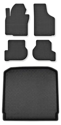 Zdjęcie produktu dla Dywaniki gumowe + mata bagażnika do Seat Toledo III 2004-2012 (sedan, dolny poziom podłogi) – czarne, dobierane – Wielganizator Semi-Universal