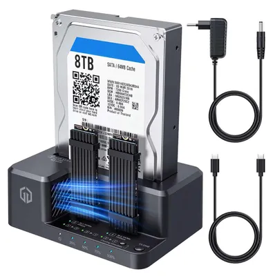 Image de GRAUGEAR Docking-& Klonstation M2 NVMe/SATA SSD 2,5/3,5" USB