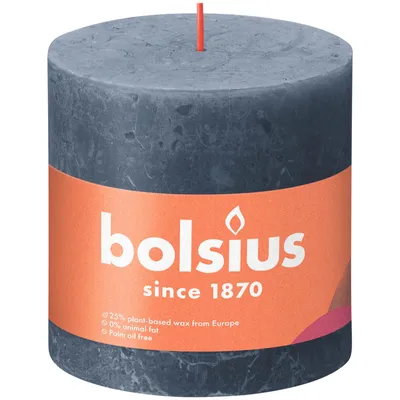 Produktbild von Bolsius Rustik Stumpenkerze Hortensienblau 100/100mm