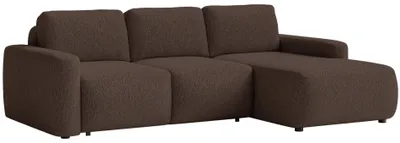 Produktbild von Selsey Carnos Mini – Ecksofa mit Schlaffunktion, Ottomane rechts, Chenille Braun