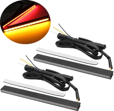 Productafbeelding van 2 stuks 12V 28LED dubbelkleurige auto remlichten, richtingaanwijzers voor vrachtwagens en aanhangwagens