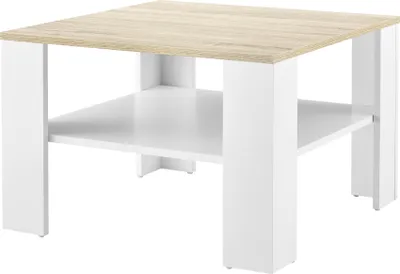 Produktbild von Couchtisch Weiß/Eiche-Optik Tisch Beistelltisch Wohnzimmertisch Sofatisch Möbel [en.casa]