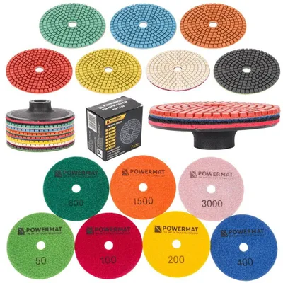 Obrázek produktu pro Sada brusných diamantových kotoučů POWERMAT PM-DPP-100TM, 100 mm, 7 ks