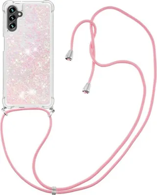 Produktbild von Samsung Galaxy A54 Hülle - Coverup Liquid Glitzer Back Cover mit Handykette - Pink
