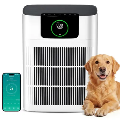 Imagen del producto de Purificador de aire con filtro HEPA y filtro de carbón activado - para espacios de hasta 100 m² - Control mediante aplicación - Blanco