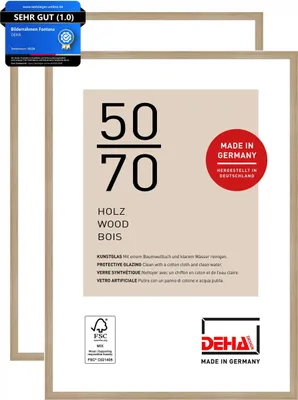 Zdjęcie produktu dla DEHA Design ramka na zdjęcia Fontana (zestaw 2 sztuk), 50x70 cm, drewno dębowe