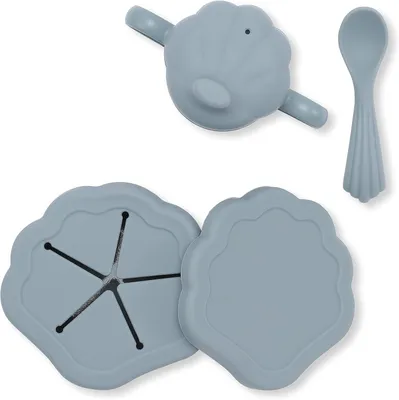 Produktbild von Silikon Geschirrset für Kinder, hellblau, für den Haushalt