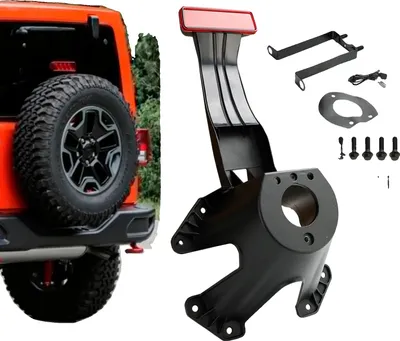 Produktbild von Ersatzradhalterung, Aluminiumlegierung, passend für Jeep Wrangler JK 2007-2018, einschließlich Bremslicht