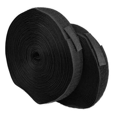 Produktbild von mumbi Klettband zum Nähen, Klett bestehend aus Haken und Flausch zum Aufnähen, Klettverschluss 20mm x 10 Meter, Schwarz