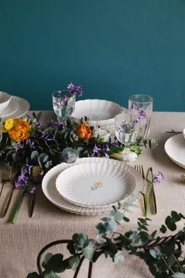 Obrázok produktu pre Hermia Concept, BNLZF21DUS64012673, Sada na servírovanie koláčov (6 kusov), viacfarebná, 100 % PORCELÁN, 21 x 21 x 2 cm