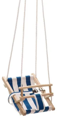 Immagine prodotto di Sedia a dondolo per bambini Conacord, blu e bianca, con altezza regolabile