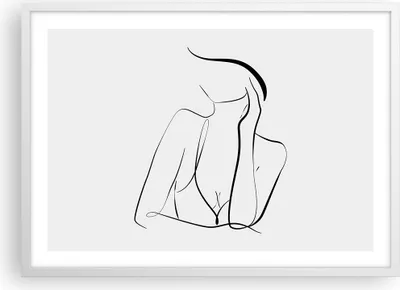 Produktbild von Gerahmtes Poster - Weißer Rahmen - Frau Linien Minimalismus - 70x50 cm - Wand Bild - Wanddeko - Wandbilder - Kunstposter - Wandposter - Bilderrahmen - Bilder - Kunstdruck - P2WAA70x50-4488