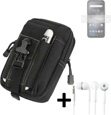 Produktbild von K-S-Trade Gürteltache + Kopfhörer kompatibel mit Gigaset GX6 Gürtel Tasche Holster Schutz Hülle Handy Hülle  schwarz inkl. Extrafächer