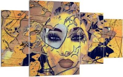 Produktbild von Bild auf Leinwand - Leinwandbild - Gesicht Frau - 160x90cm - Wand Bild - Wanddeko - Wandbilder - Leinwanddruck - Bilder - Kunstdruck - Wanddekoration - Leinwand bilder - Wandkunst - DL160x90-3513