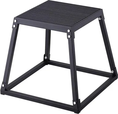 Produktbild von Kraftsprungbox, 46 CM - Antislip Stahlplattform - Antislip - Ideal für Krafttraining im Heimgym - Schwarz