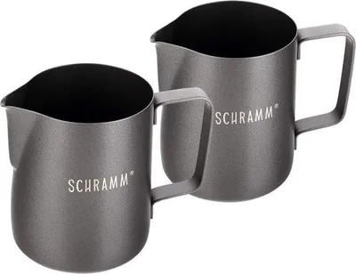 Produktbild von Famanu Milchkanne 2er Set - 350 ml, Schwarz, Edelstahl