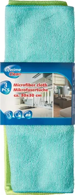 Zdjęcie produktu dla Zestaw ściereczek z mikrofibry Lifetime, opakowanie 3 sztuki, 30 x 30 cm, super miękkie i chłonne