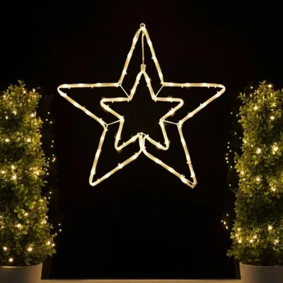 Produktbild von LED Fensterdeko Weihnachten mit Timer und Batterie Fensterbilder beleuchtet Weihnachtsdeko innen Deko Fenster Silhouette Beleuchtetes Fensterbild