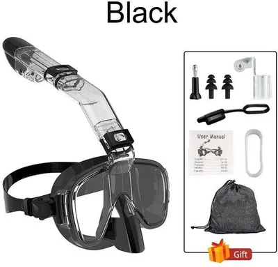 Produktbild von Tauchermaske Faltbar Anti-Kondens Tauchanzug Set mit Voll Trocken Top System - Schwarz - S/M