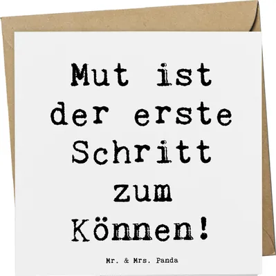 Produktbild von Mr. & Mrs. Panda Klappkarte Spruch Sich in einer neuen Sportart versuchen - Weiß - Geschenk, doppelkarte, Herausforderungen, Trost, neue, faltkarte, Mut zeigen, Grußkarte