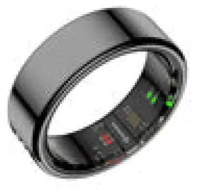Produktbild von Colmi R12 Smart Ring mit Display, überwacht Herzfrequenz, Schlaf & Blutsauerstoff, Schrittzähler - Farbe: schwarz - Größe: 9