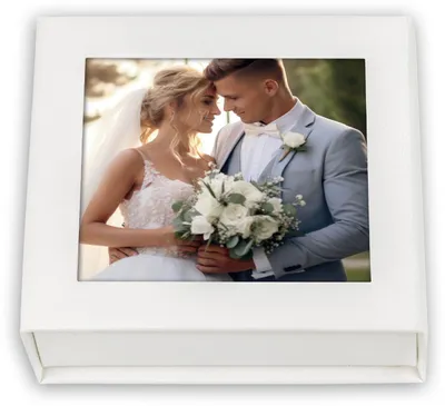 Image de ZEP USB Box Alba White Photo Box 9x9 cm 11x11x3 cm sans clé USB