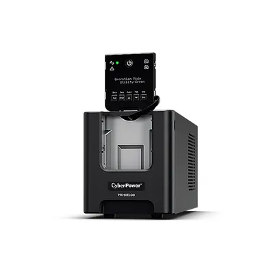 Produktbild von CyberPower PR750ELCD Line-Interactive USV 750VA/675W Tower, Reine Sinuswelle, AVR, LCD, Ausgang (6) IEC, RS232, USB (HID), EPO, Expansion Port für opt. Netzwerkkomunikation, Line-Interaktiv, 0,75 kVA, 675 W, Reiner Sinus, 150 V, 301 V