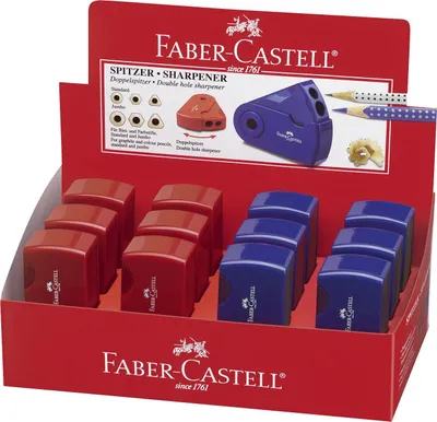 Image de FABER-CASTELL Spitzer Doppelspitzdose Sleeve rot/blau