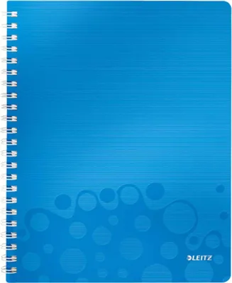 Zdjęcie produktu dla Leitz Kołonotatnik WOW, A4, w kratkę, z okładką z PP, Wzór, Niebieski, A4, 80 ark., 80 g/m², Papier w kratkę