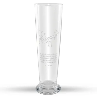 Produktbild von Mr. & Mrs. Panda Bierglas Spinne Agathe Motivation - Transparent - Geschenk, Weizenbier Glas, Bier, Vertrauen, Liebe, Dankeschön, Mr Mrs Weizenglas, Weißbierglas, Glück