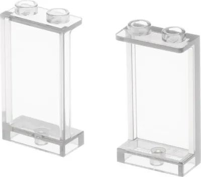 Image de 2x Lego Fenêtres Panneaux 1x2x3 transparent blanc Supports 74968 35340 87544