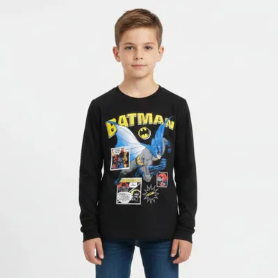 Produktbild von DC Comics Batman Kinder langarm T-Shirt – Schwarz / 104