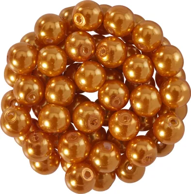 Produktbild von Glaswachsperlen Ø 6 mm, 55 Stück Hellorange